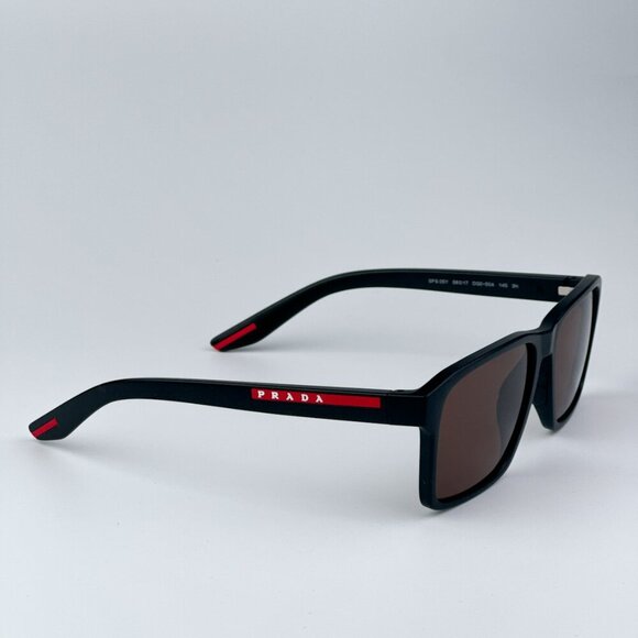Prada Linea Rossa PS05YS DG050A BRAND NEW Sunglasses Black Rubber Brown Unisex - Picture 5 of 10